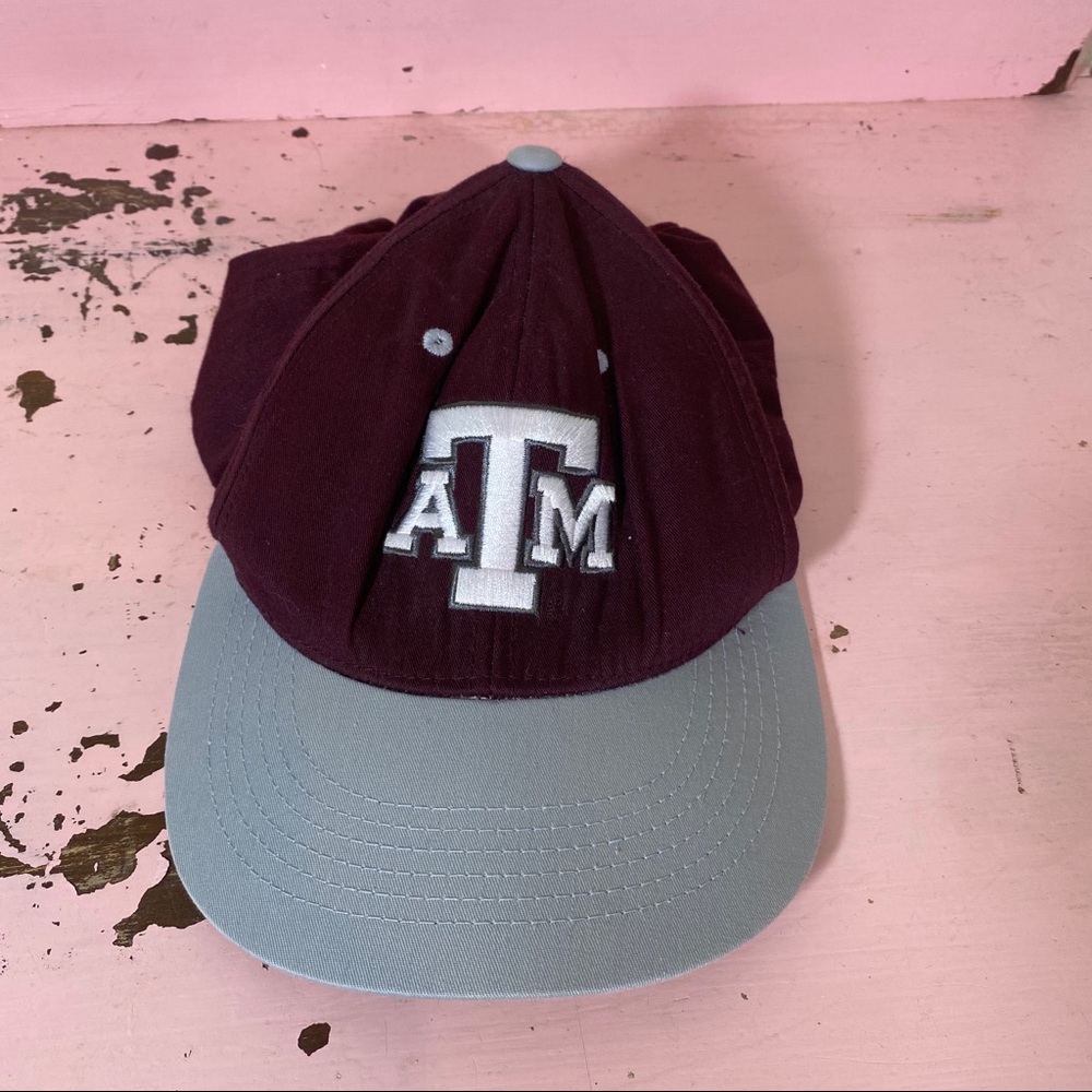 ATM cap burgundy and gray hat ball cap